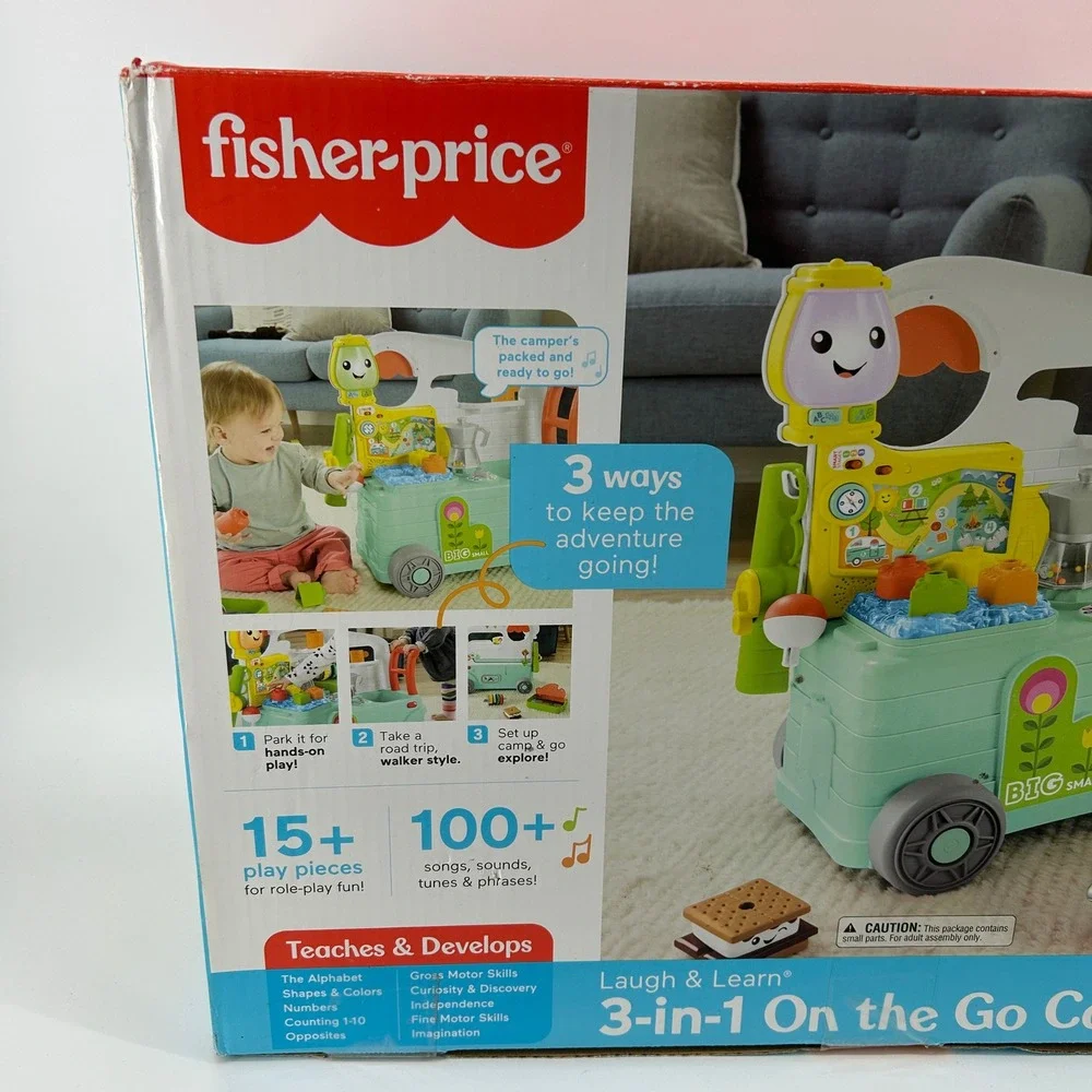 Fisher-Price Laugh Learn 3in1 On the Go Camper Activity Walker 9-36M NEW IN BOX